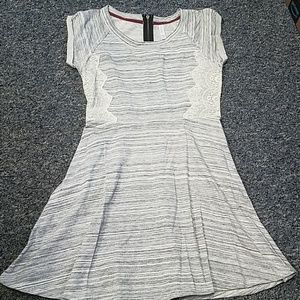 Gray Dress with Lace Detail